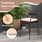 5 Piece Patio Bar Set PE Rattan Counter Table Set With 4 Stools Outdoor Furniture Mix Brown